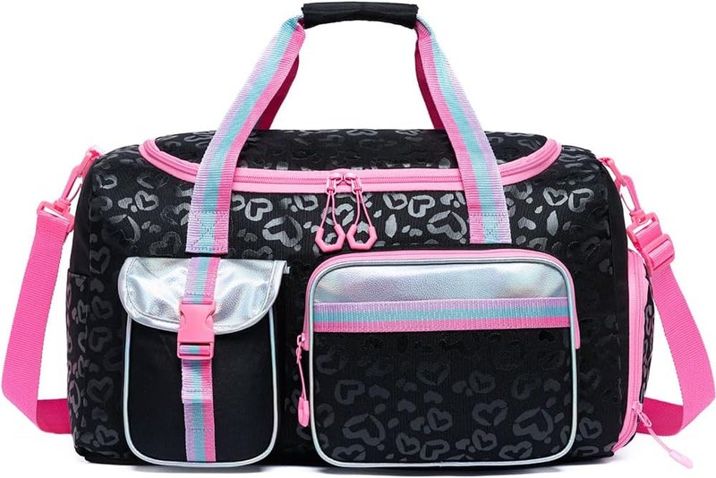 Oruiji Kids Duffle Bag Girls Women Travel Bag Gifts Overnight Bag for Girls Women Tote Sleepover Bags for Girl Gym Dance Bags with Shoes Compartment - Image 1